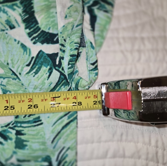 Margaritaville green Tropical Print Shirt Linen Blend Tie Front Women's Size XXL - Picture 9 of 9